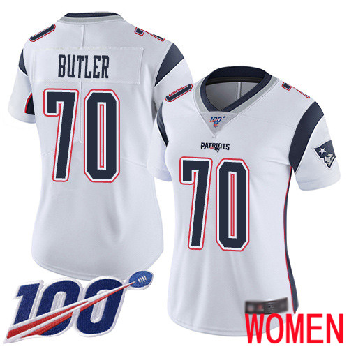 New England Patriots Football #70 Vapor Untouchable 100th Season Limited White Women Adam Butler Road NFL Jersey->women nfl jersey->Women Jersey